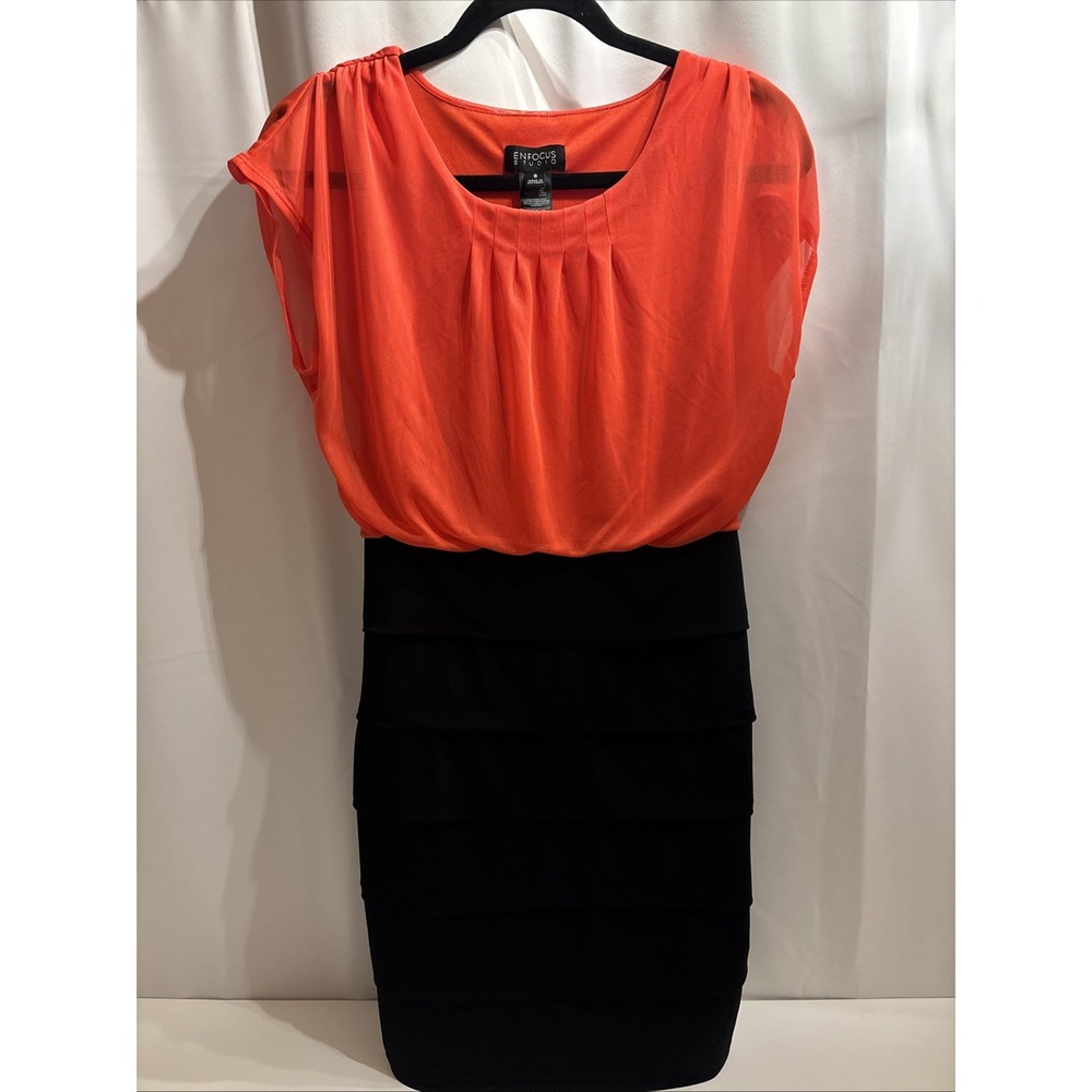Enfocus Studio Dress Women Size 8 Red Black Bodycon‎ Gothcore Party Mini